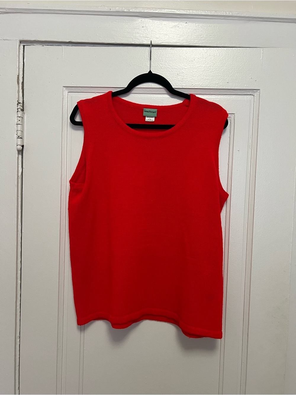Bright Red Sleeveless Knit Tank